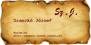 Szaszkó József névjegykártya