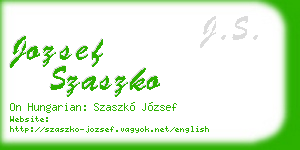 jozsef szaszko business card